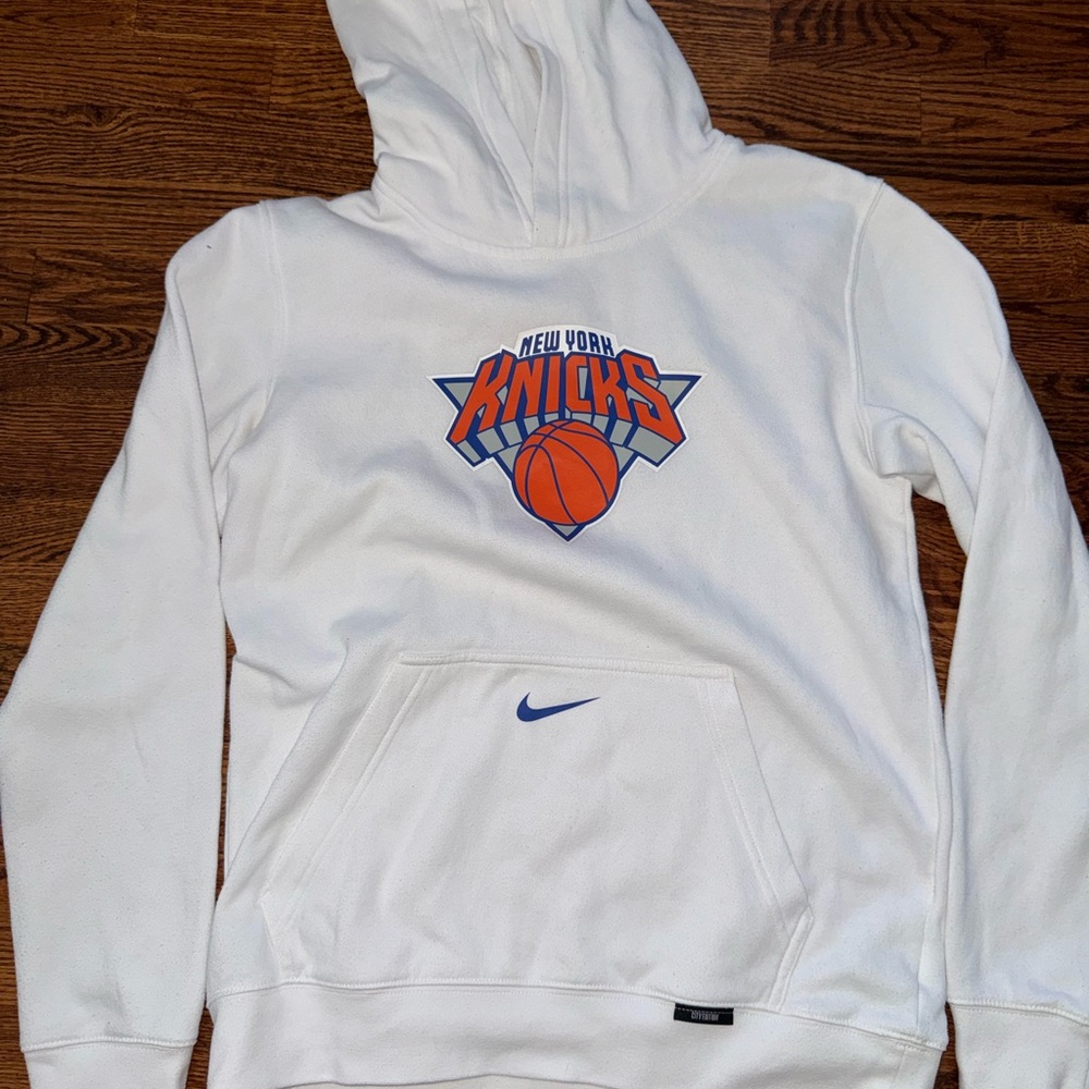 Nike White New York Knicks Hoodie